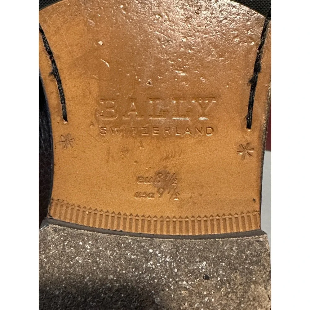 Bally Webb Loafers Men's 9 1/2 US Black Grained Leather